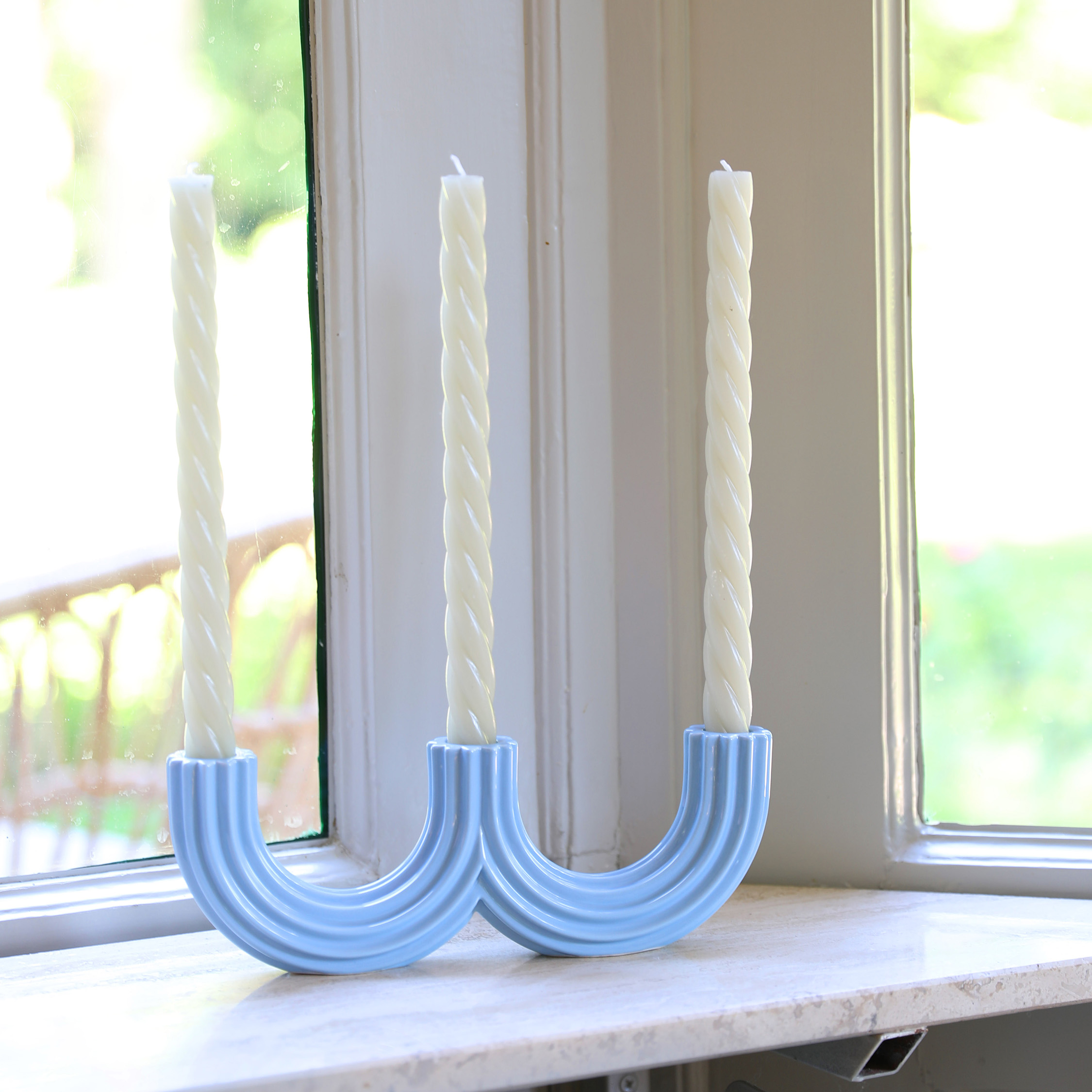Candle holder churros light blue Candle holders &k Amsterdam